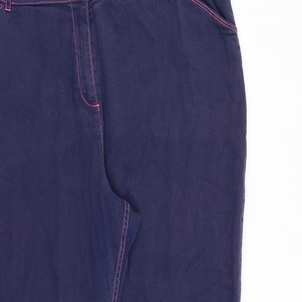 Classic Womens Blue Cotton Cropped Jeans Size 20 L26 in Regular Zip