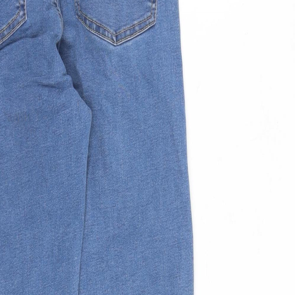 Marks and Spencer Womens Blue Cotton Skinny Jeans Size 10 L28 in Regular Zip