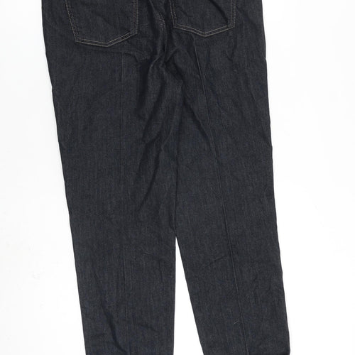 Marks and Spencer Womens Blue Cotton Boyfriend Jeans Size 30 in L27 in Regular Zip