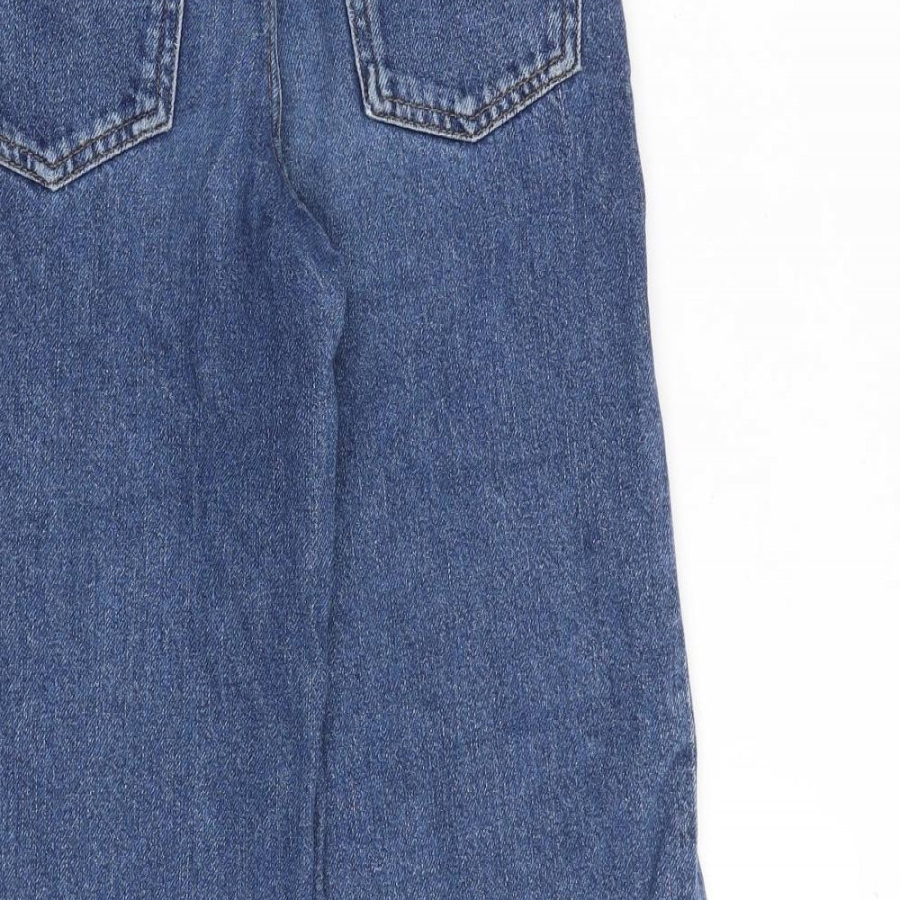 Zara Girls Blue 100% Cotton Straight Jeans Size 9 Years L22.5 in Regular Zip