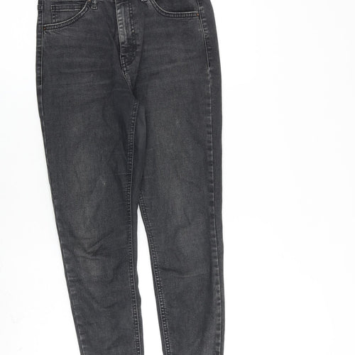 Topshop Womens Grey Cotton Skinny Jeans Size 28 in L32 in Regular Zip