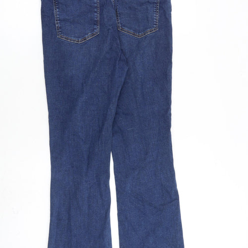 Per Una Womens Blue Cotton Tapered Jeans Size 12 L28 in Regular Zip