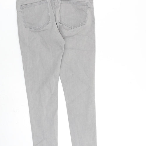 Denim & Co. Womens Grey Cotton Skinny Jeans Size 10 L28 in Slim Zip