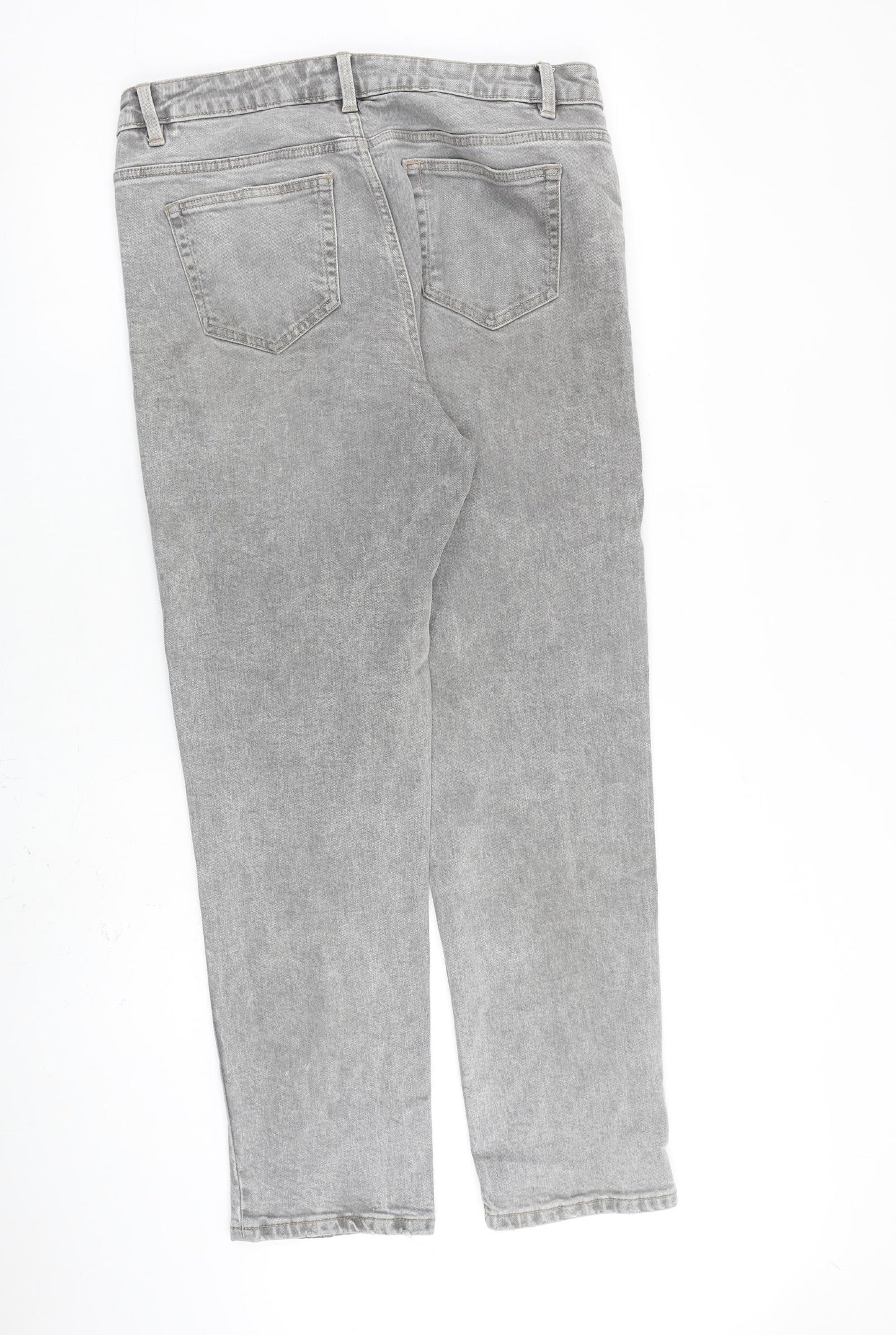George Womens Grey Cotton Skinny Jeans Size 14 L30 in Regular Zip