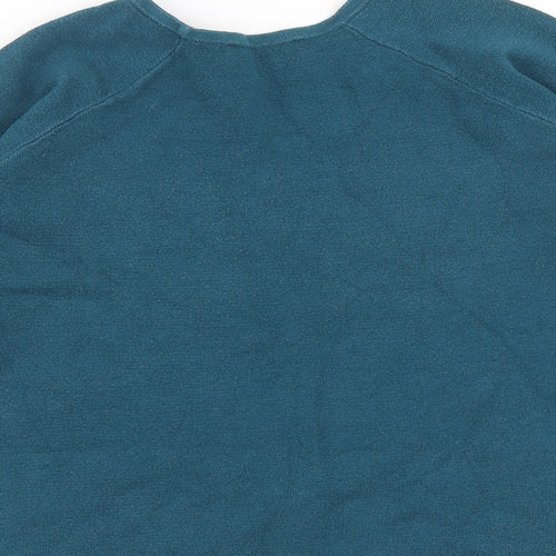 Massimo Dutti Girls Green Round Neck 100% Cotton Pullover Jumper Size 9-10 Years Pullover