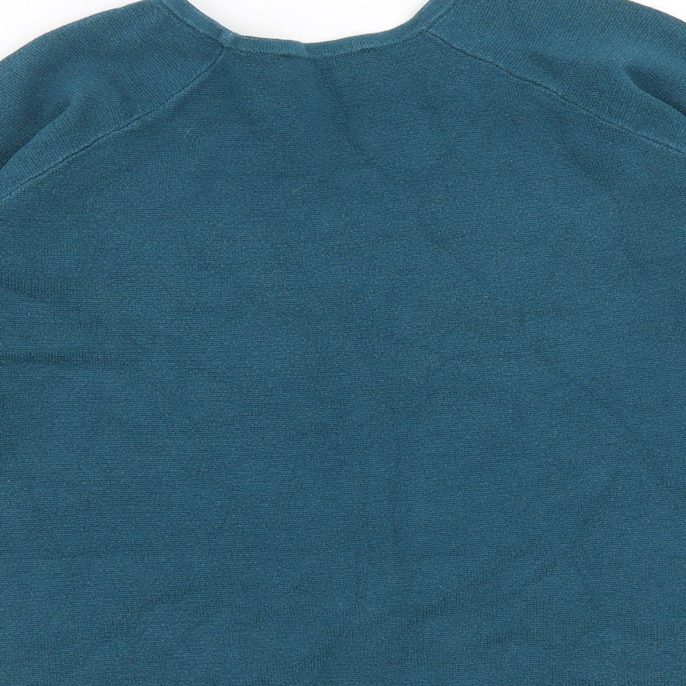 Massimo Dutti Girls Green Round Neck 100% Cotton Pullover Jumper Size 9-10 Years Pullover