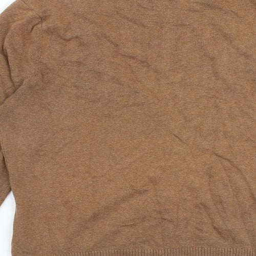 Wallis Womens Brown V-Neck Cotton Cardigan Jumper Size 10