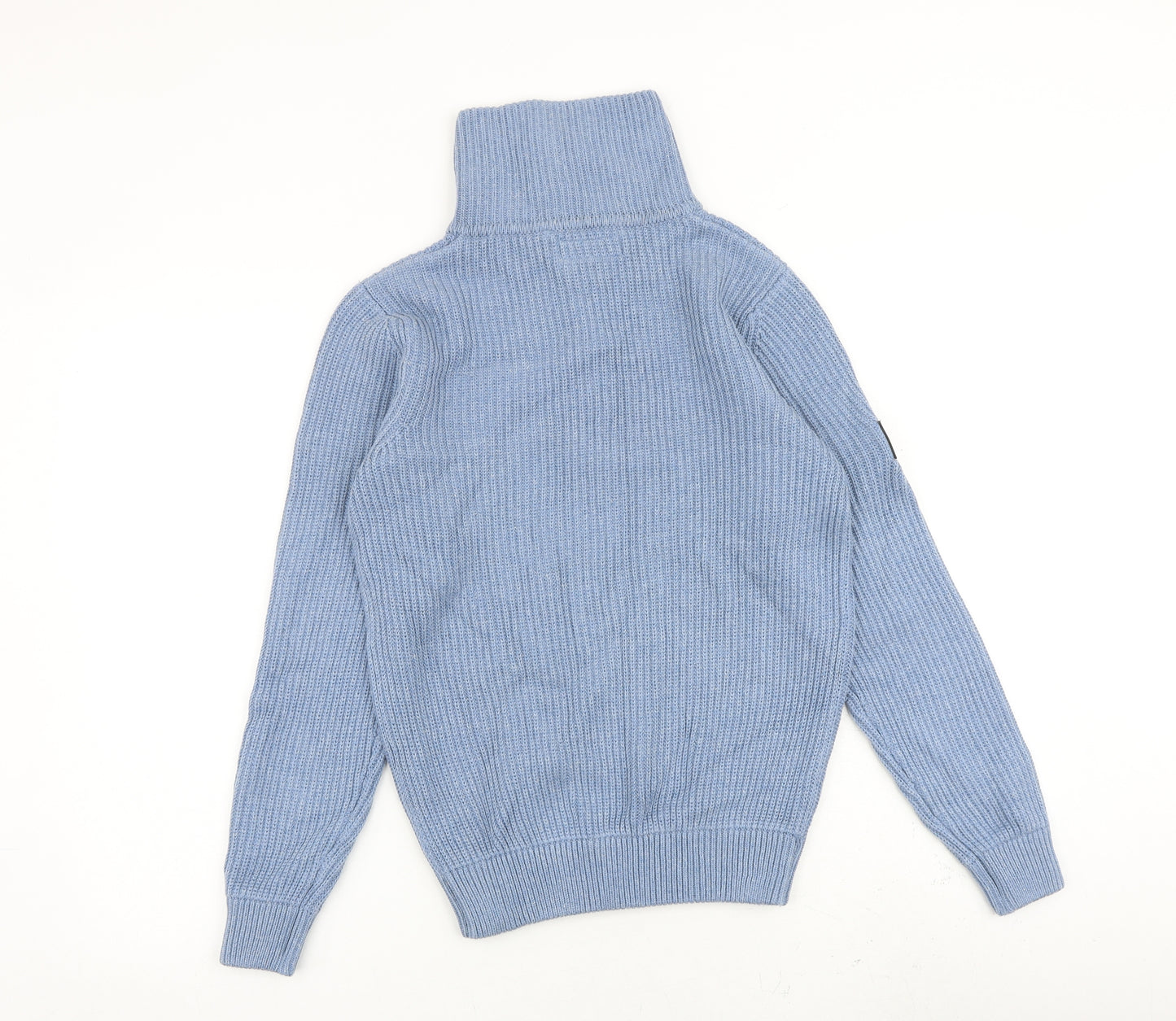 NEXT Boys Blue High Neck Acrylic Pullover Jumper Size 14 Years Zip