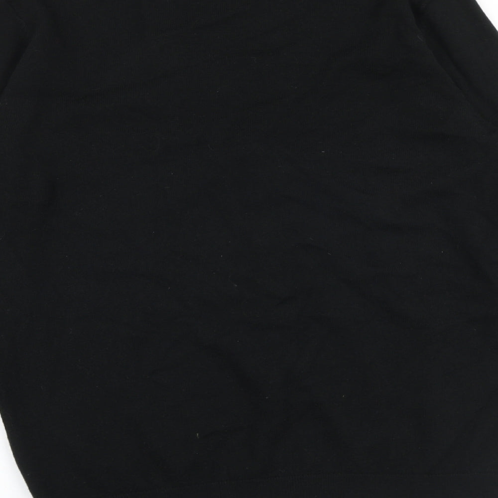 Easy Mens Black V-Neck Acrylic Cardigan Jumper Size L Long Sleeve