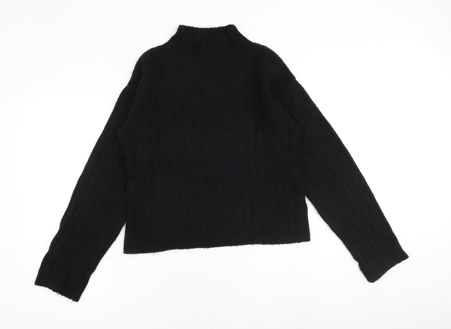NEXT Womens Black Mock Neck Acrylic Pullover Jumper Size S