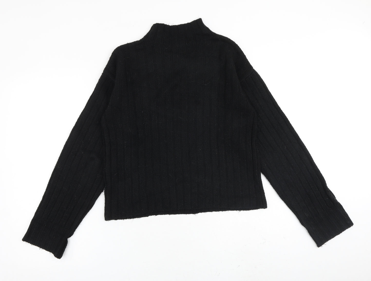 NEXT Womens Black Mock Neck Acrylic Pullover Jumper Size S