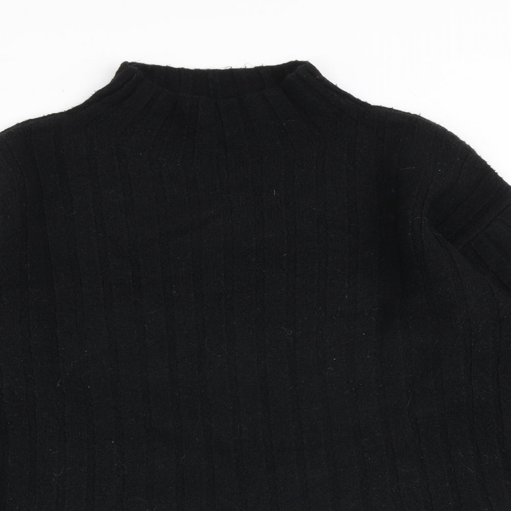 NEXT Womens Black Mock Neck Acrylic Pullover Jumper Size S