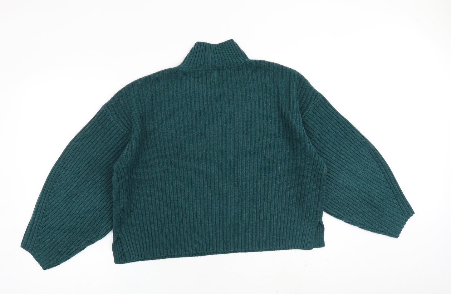 River Island Womens Green Mock Neck Acrylic Pullover Jumper Size M
