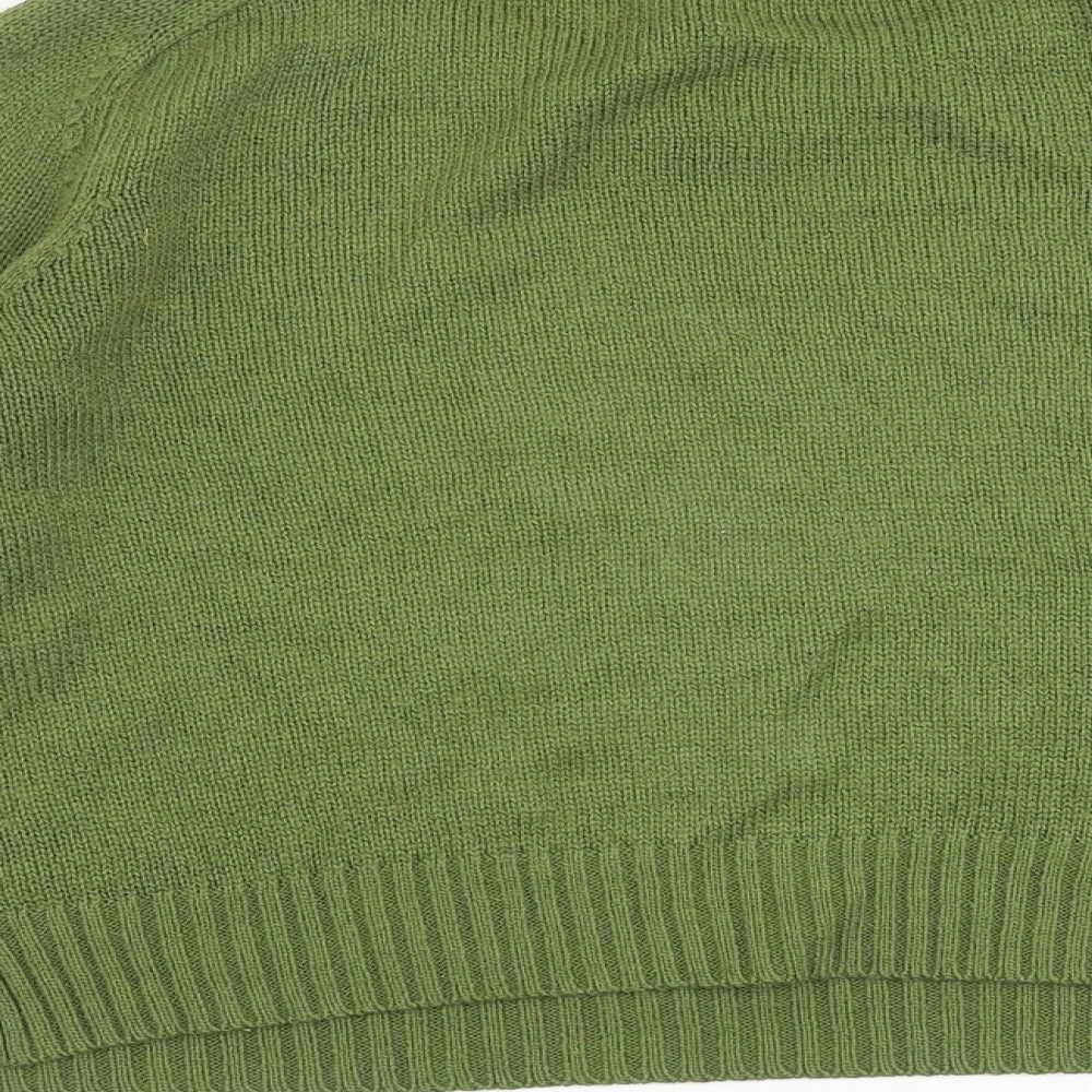 H&M Womens Green Round Neck Acrylic Pullover Jumper Size S