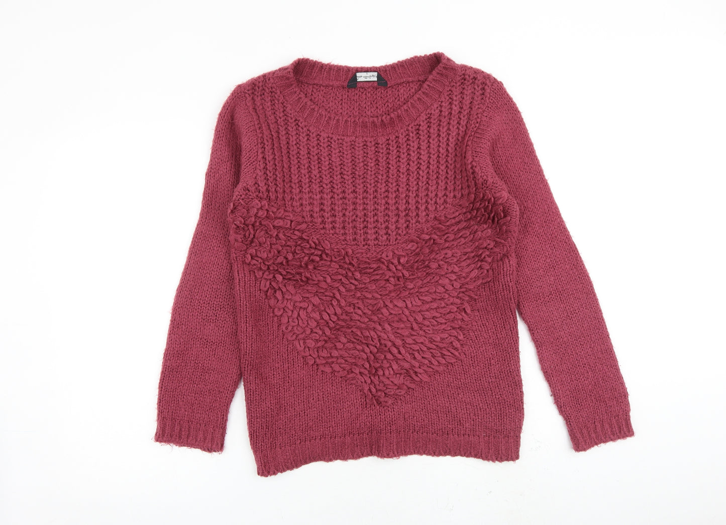 Miss Selfridge Womens Pink Round Neck Acrylic Pullover Jumper Size 6