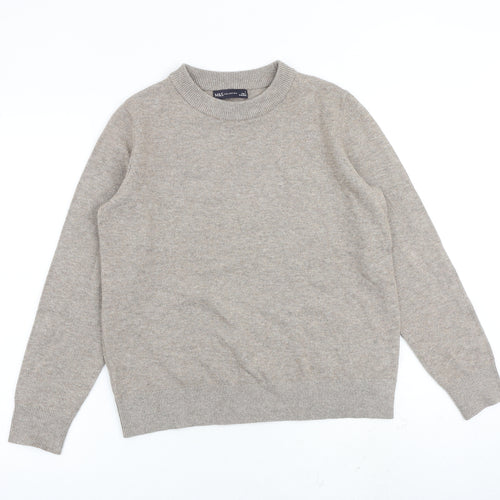 Marks and Spencer Womens Grey Round Neck Polyester Pullover Jumper Size S