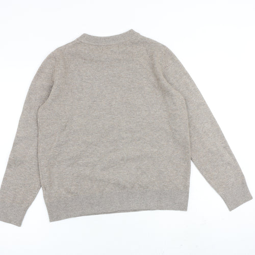 Marks and Spencer Womens Grey Round Neck Polyester Pullover Jumper Size S