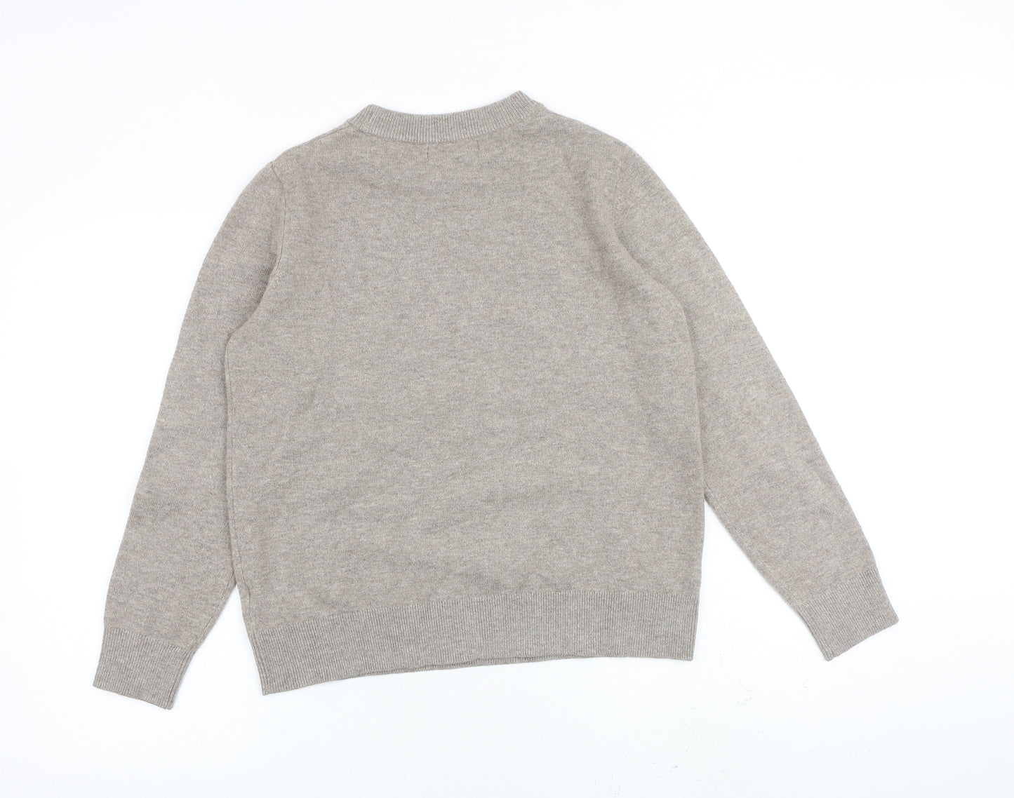 Marks and Spencer Womens Grey Round Neck Polyester Pullover Jumper Size S