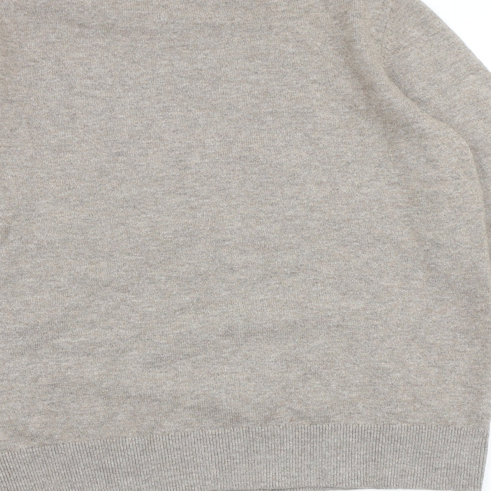 Marks and Spencer Womens Grey Round Neck Polyester Pullover Jumper Size S