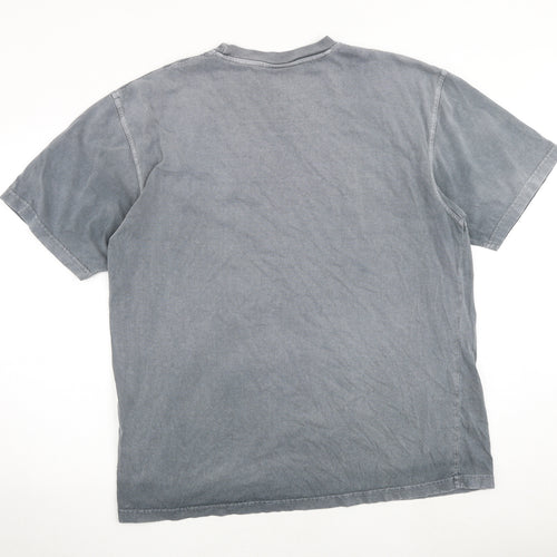Weird Fish Mens Grey Cotton T-Shirt Size L Crew Neck