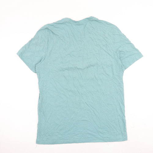 Marks and Spencer Mens Blue Cotton T-Shirt Size M Crew Neck