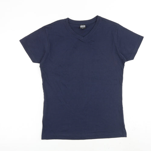 Urban Heritage Womens Blue Cotton Basic Tank Size S V-Neck