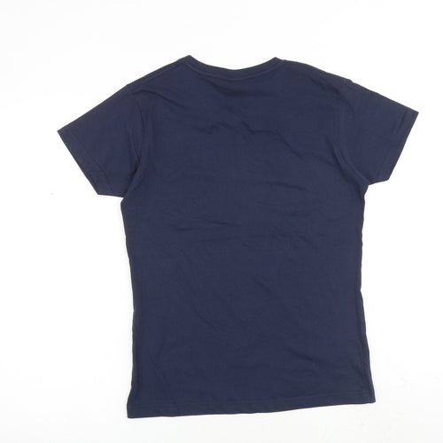 Urban Heritage Womens Blue Cotton Basic Tank Size S V-Neck