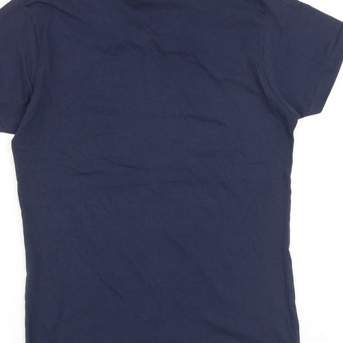 Urban Heritage Womens Blue Cotton Basic Tank Size S V-Neck