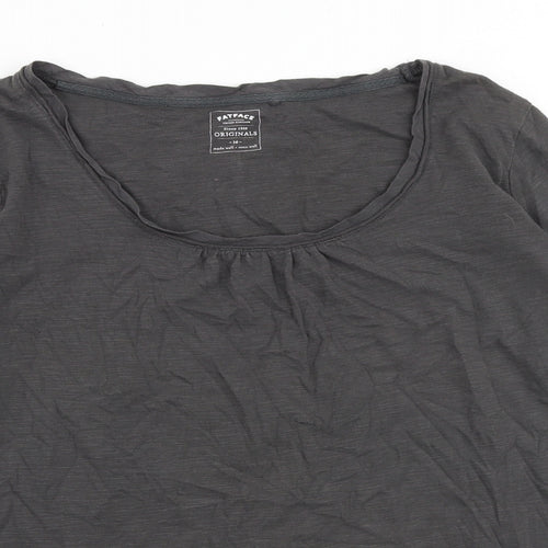 Fat Face Womens Grey 100% Cotton Basic Tank Size 16 Scoop Neck