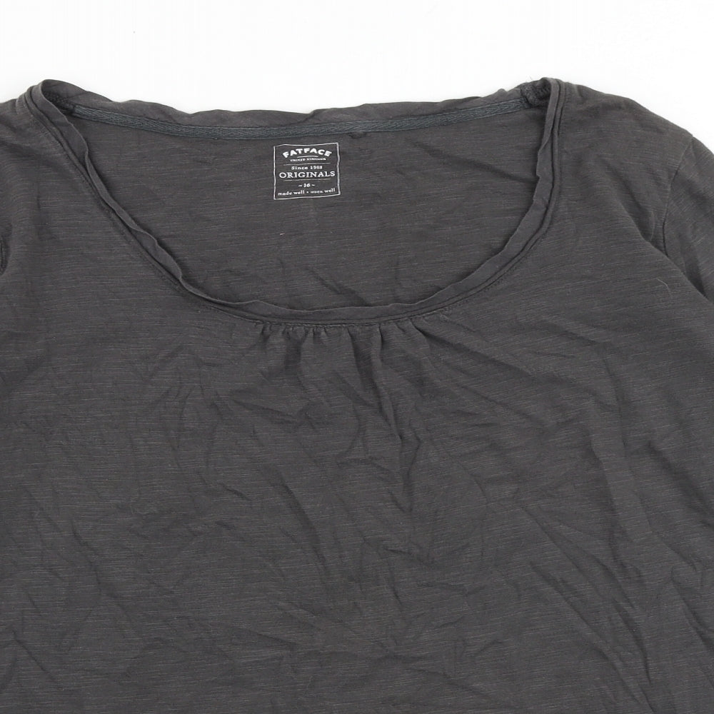 Fat Face Womens Grey 100% Cotton Basic Tank Size 16 Scoop Neck