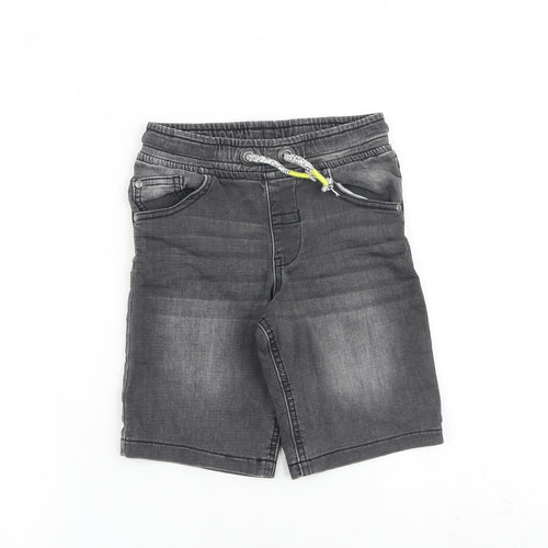 George Boys Grey Cotton Bermuda Shorts Size 7-8 Years L8 in Regular Drawstring