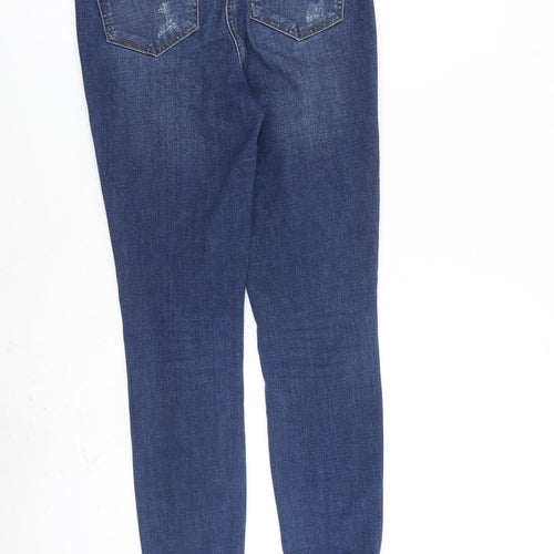 /Denim Womens Blue Cotton Skinny Jeans Size 10 L28 in Regular Zip - Raw Hem