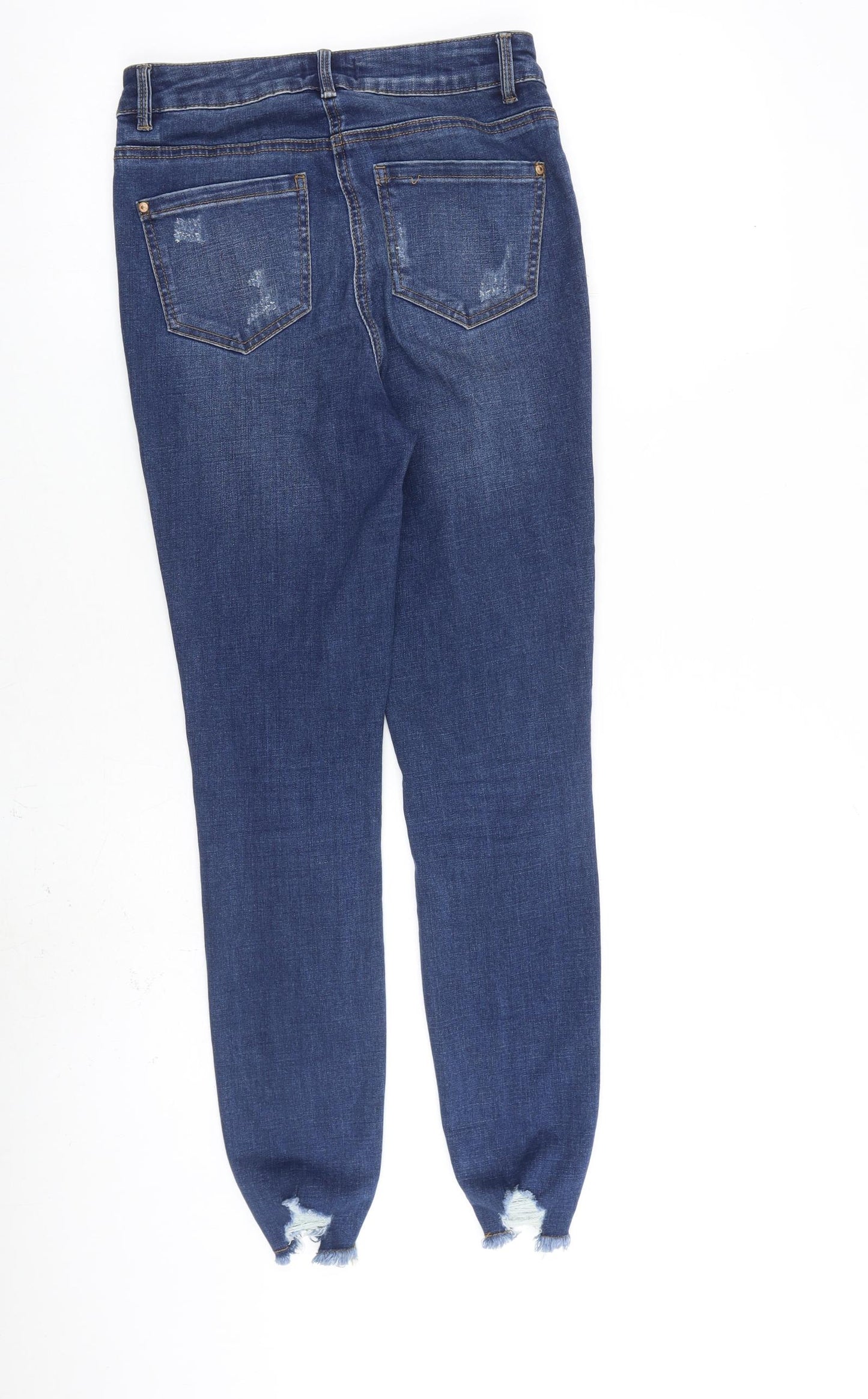 /Denim Womens Blue Cotton Skinny Jeans Size 10 L28 in Regular Zip - Raw Hem
