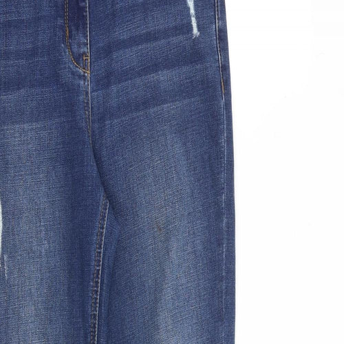 /Denim Womens Blue Cotton Skinny Jeans Size 10 L28 in Regular Zip - Raw Hem
