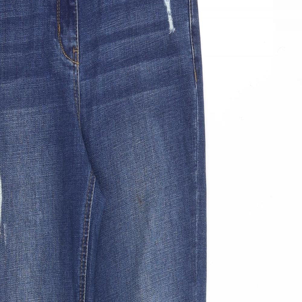 /Denim Womens Blue Cotton Skinny Jeans Size 10 L28 in Regular Zip - Raw Hem