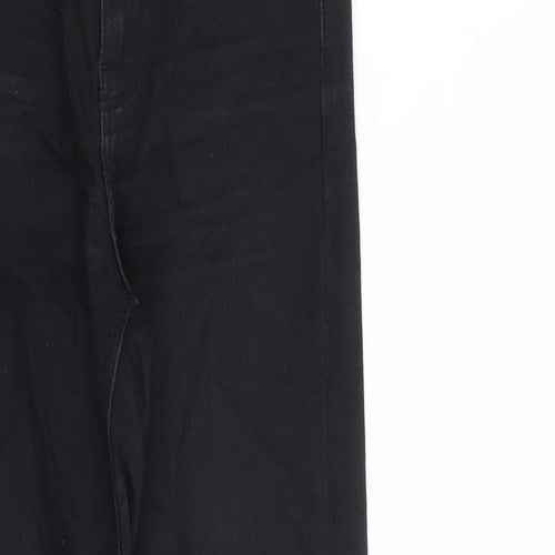 Zara Womens Black Cotton Skinny Jeans Size 6 L27 in Slim Zip - Raw Hem