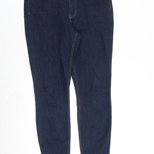 H&M Womens Blue Cotton Skinny Jeans Size 12 L27 in Regular Zip