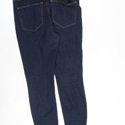 H&M Womens Blue Cotton Skinny Jeans Size 12 L27 in Regular Zip