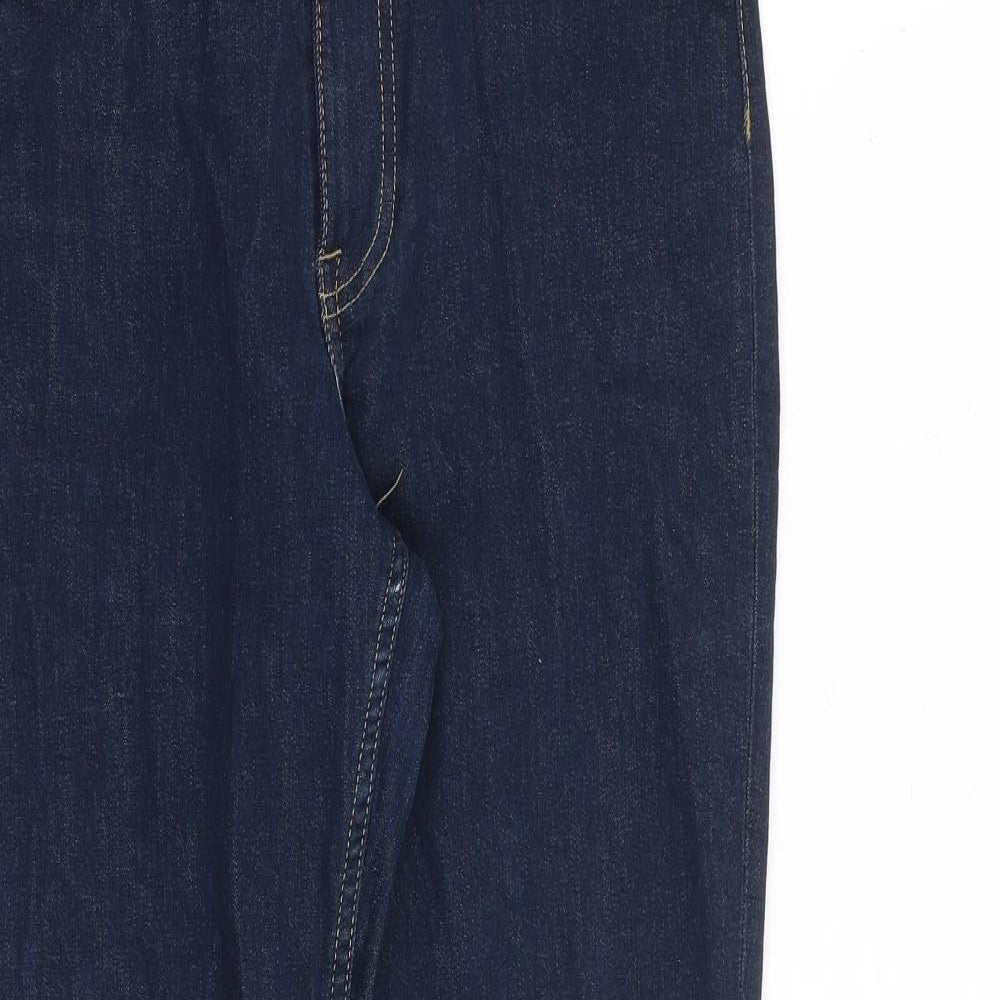 H&M Womens Blue Cotton Skinny Jeans Size 12 L27 in Regular Zip