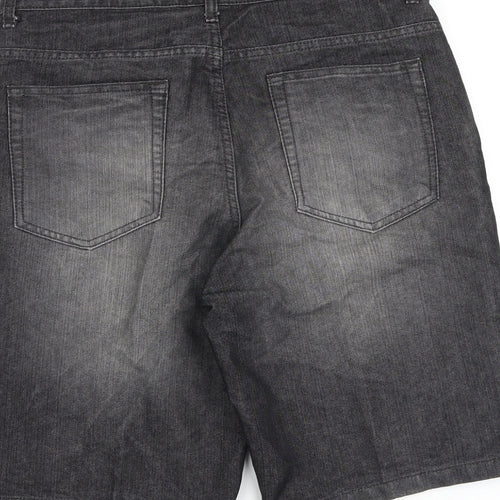 Clothing&Co Mens Black Cotton Bermuda Shorts Size 34 in L12 in Regular Zip