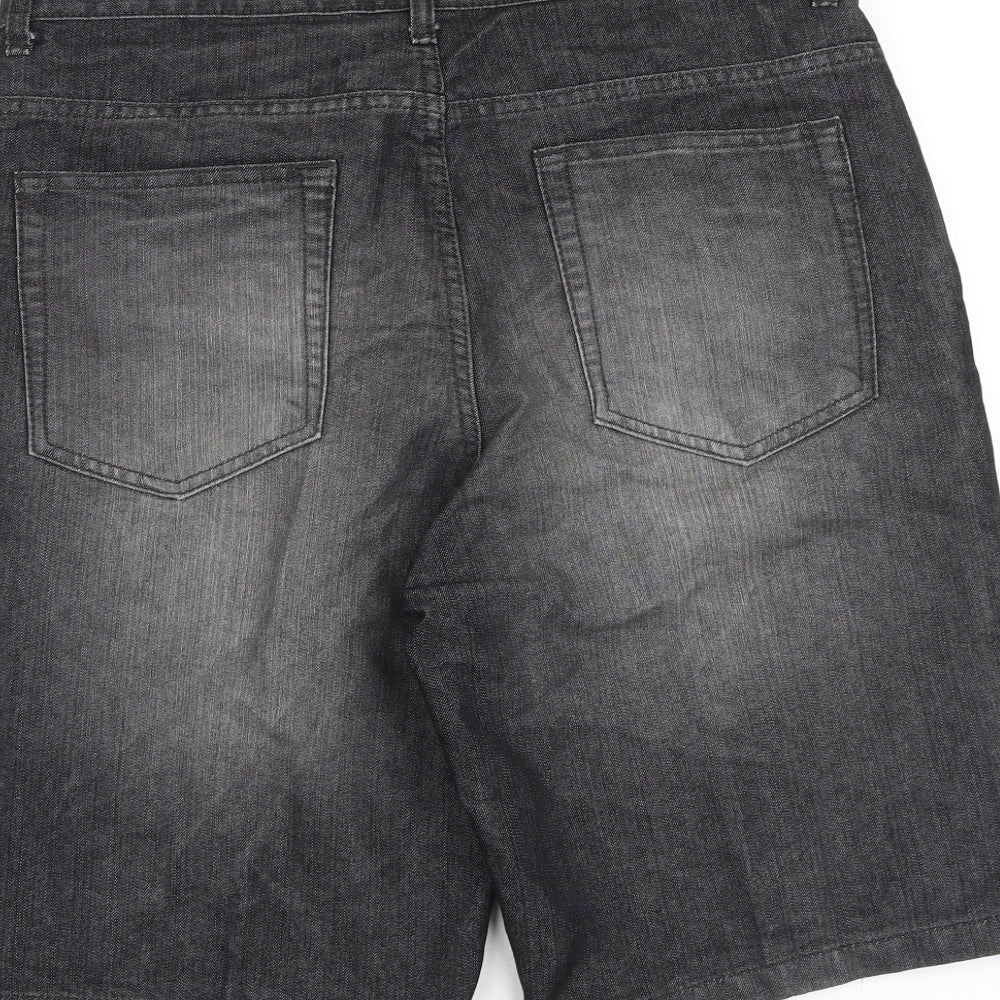 Clothing&Co Mens Black Cotton Bermuda Shorts Size 34 in L12 in Regular Zip