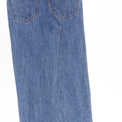 Cotton On Womens Blue Cotton Straight Jeans Size 8 L28 in Regular Zip