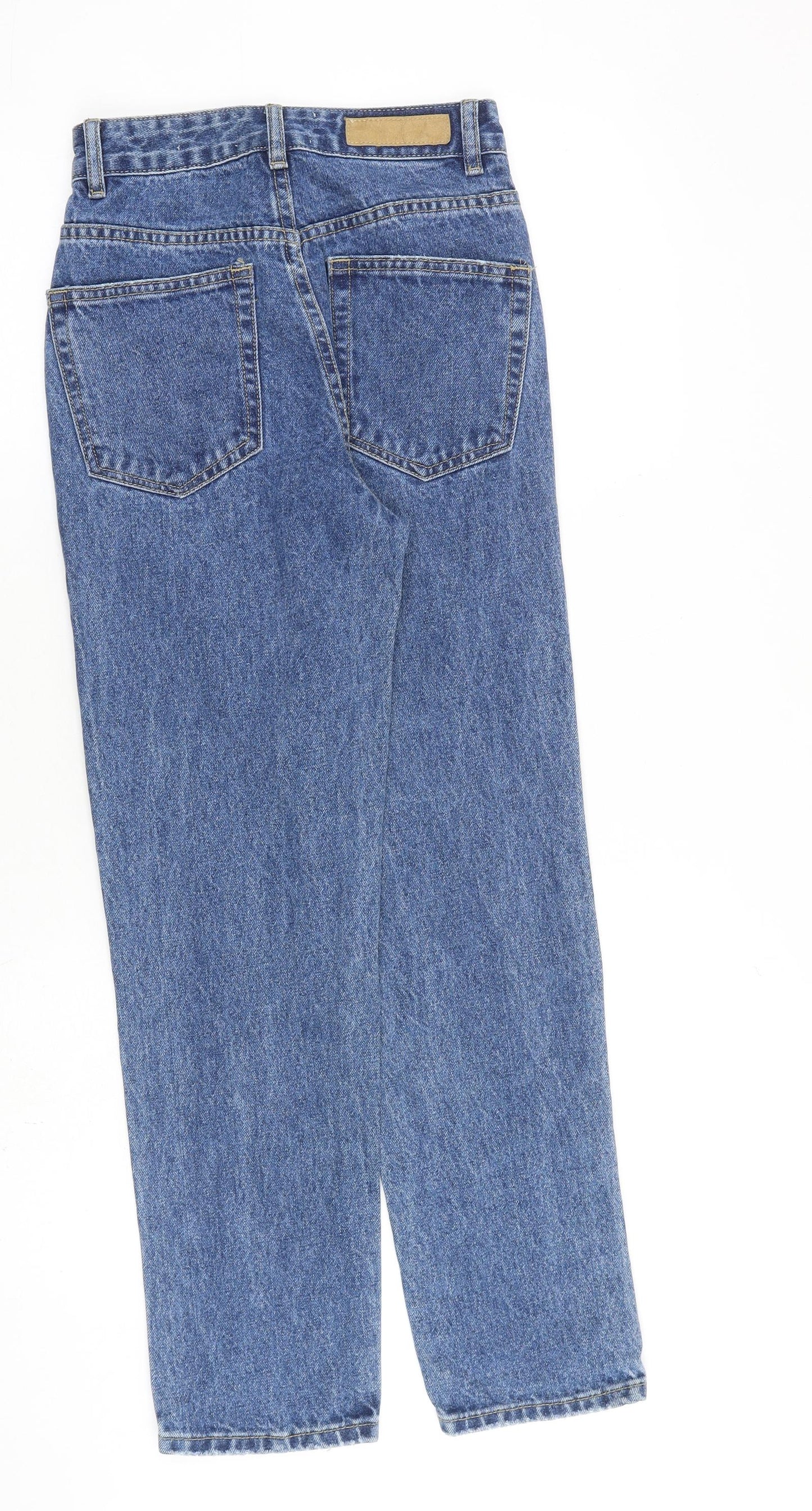Cotton On Womens Blue Cotton Straight Jeans Size 8 L28 in Regular Zip