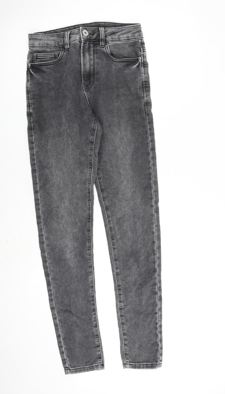 NEXT Mens Grey Cotton Skinny Jeans Size 28 in L33 in Slim Zip