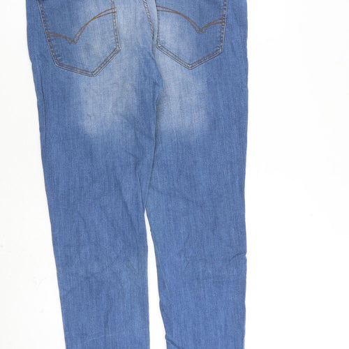 Denim & Co. Mens Blue Cotton Straight Jeans Size 34 in L30 in Slim Button