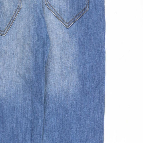 Denim & Co. Mens Blue Cotton Straight Jeans Size 34 in L30 in Slim Button
