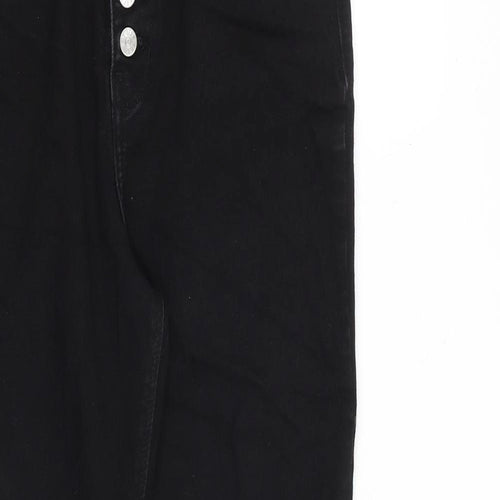 Very Womens Black Cotton Skinny Jeans Size 12 L27 in Slim Button