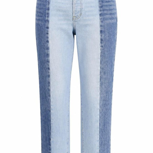 PacSun Womens Blue Cotton Straight Jeans Size 28 in L27 in Regular Zip - Raw Hem Patchwork Denim