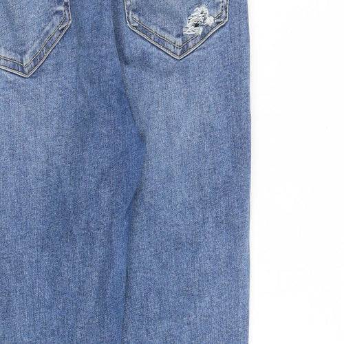 Topshop Womens Blue Cotton Skinny Jeans Size 32 in L30 in Regular Zip