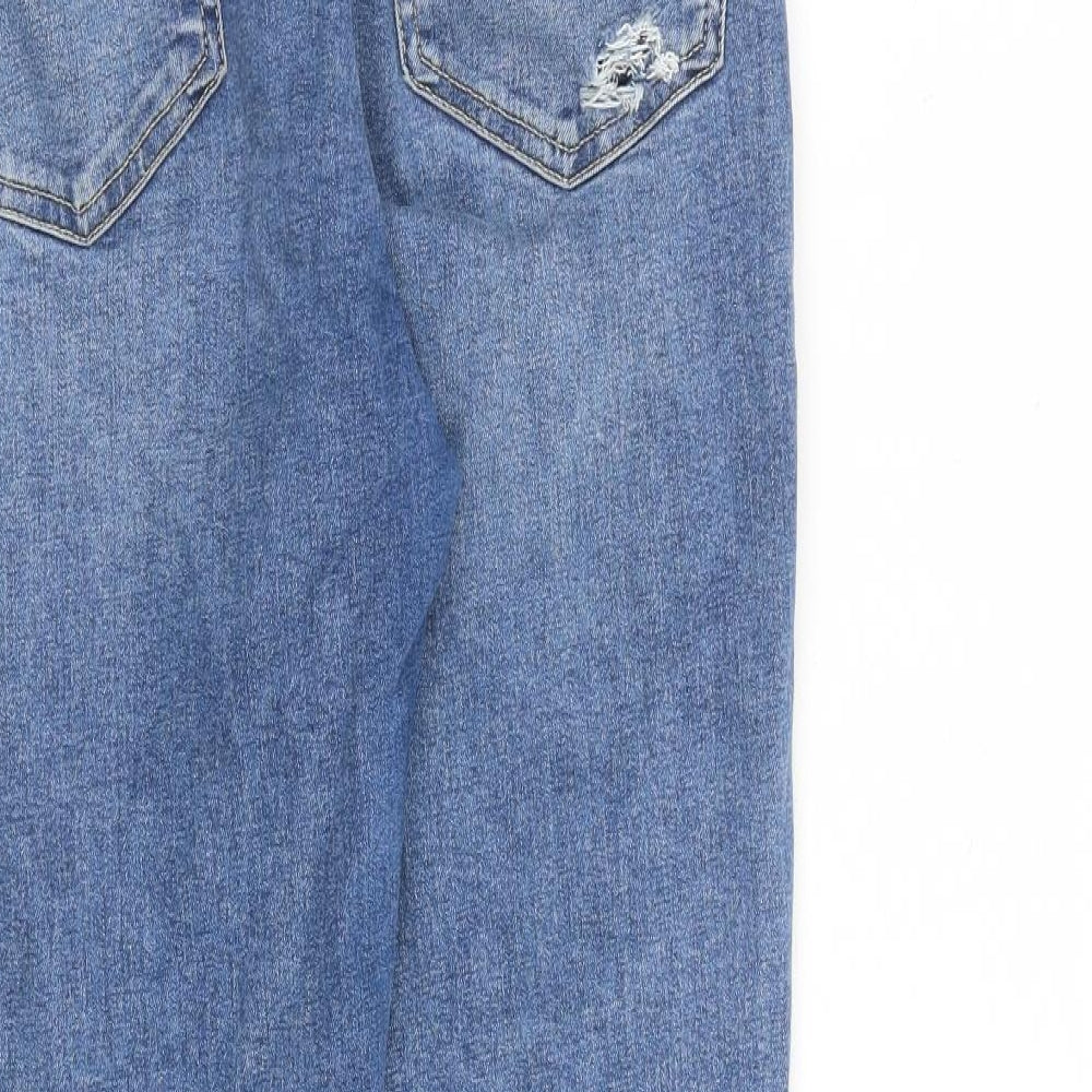 Topshop Womens Blue Cotton Skinny Jeans Size 32 in L30 in Regular Zip